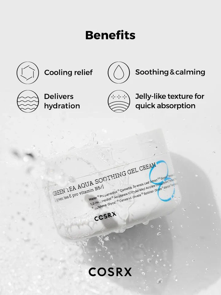 COSRX Hydrium Green Tea Aqua Soothing Gel Cream - Image 3