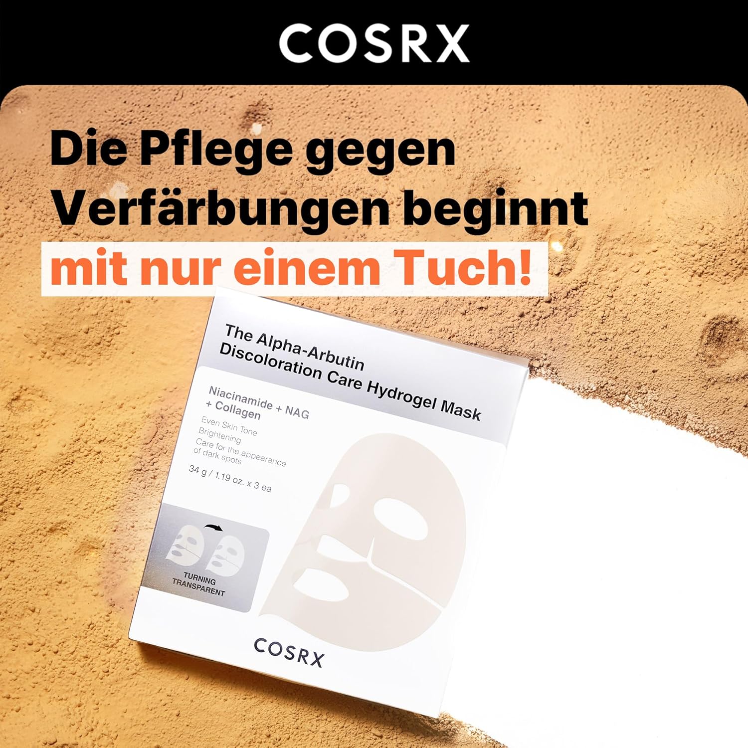 COSRX The Alpha-Arbutin Discoloration Care Hydrogel Gesichtsmaske - Image 3