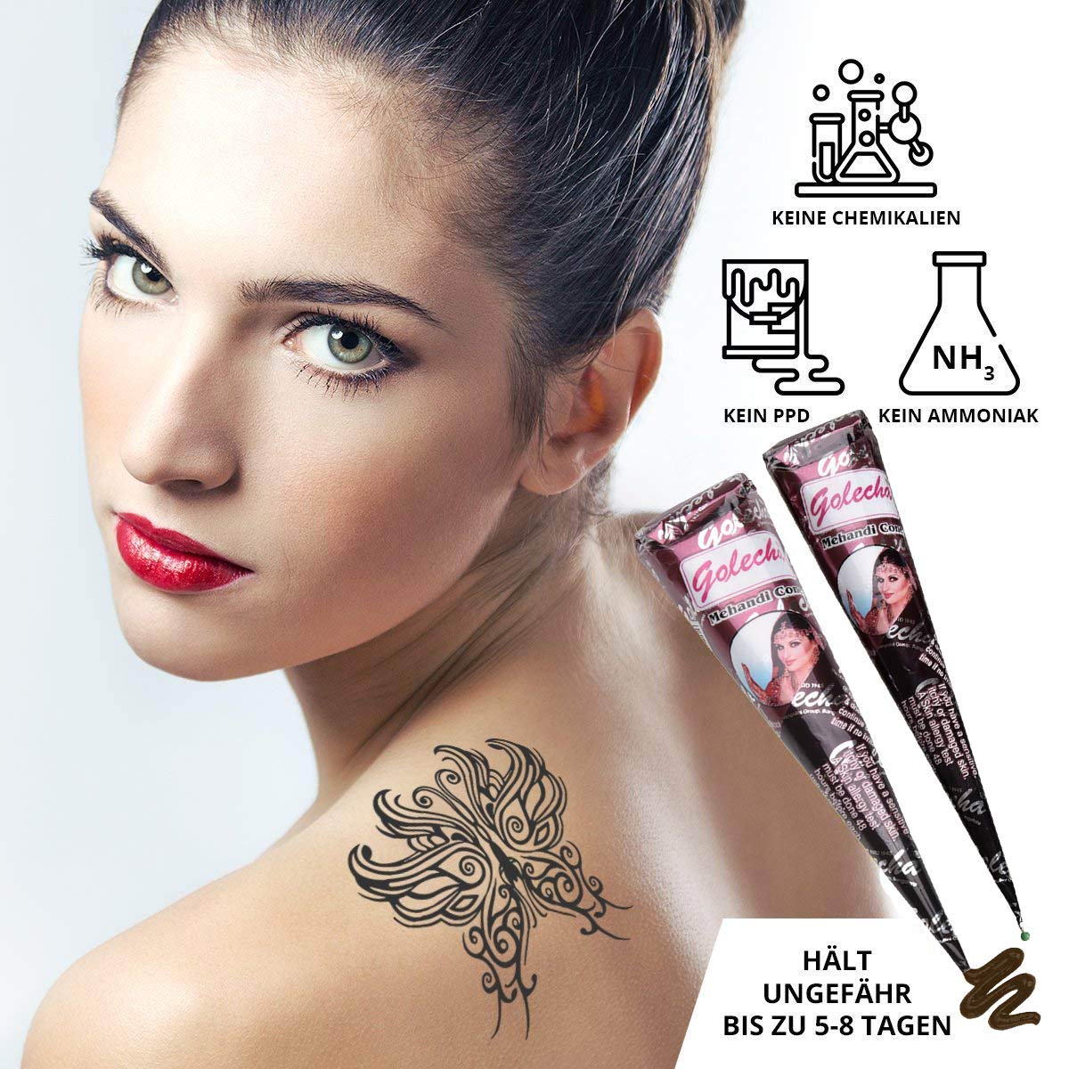 Golecha Hennapaste 4x25g - 100% natürlich Rotbraun - Image 3
