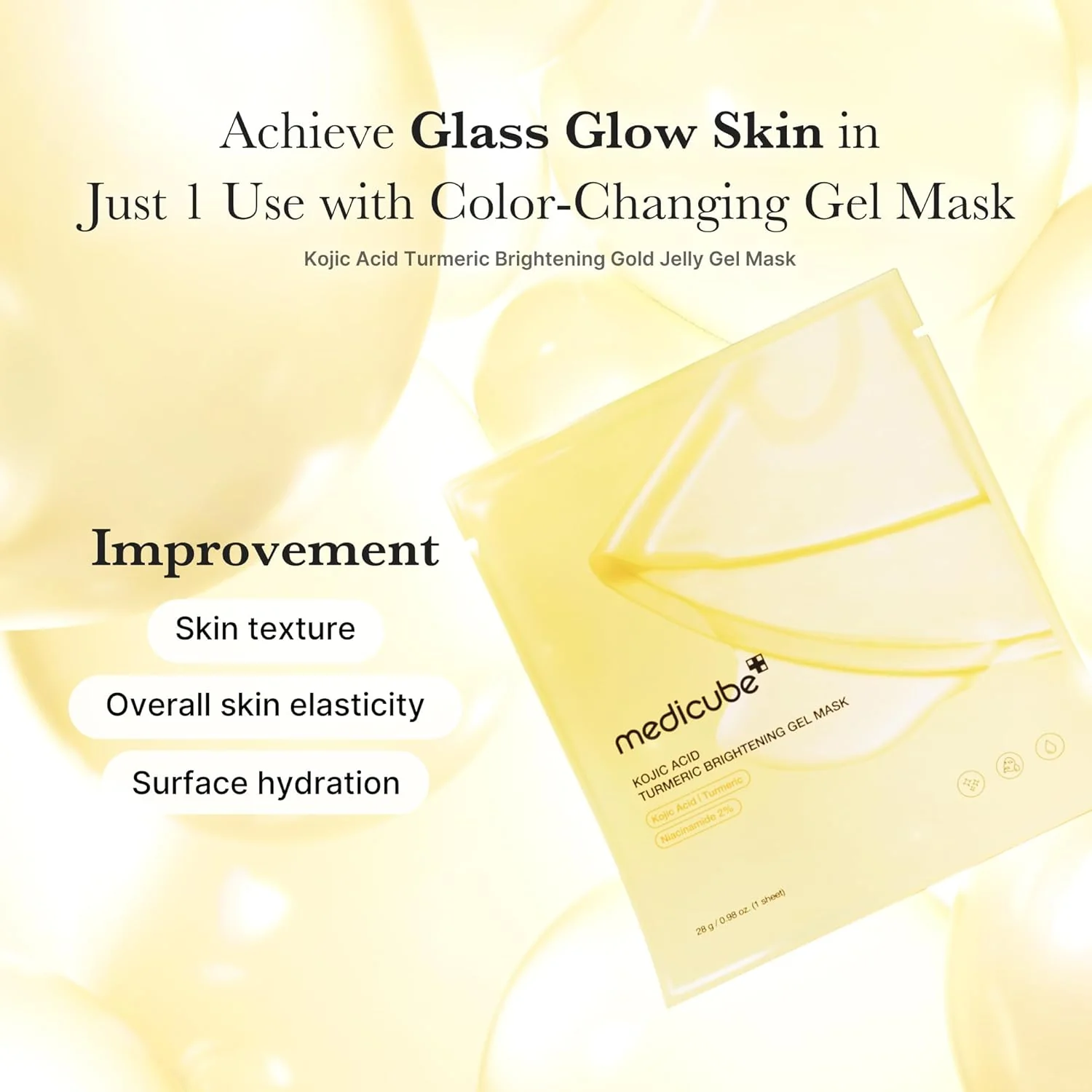 Medicube Gelmaske Kojic Acid Turmeric Brightening Gesichtsmaske 28g - Image 5